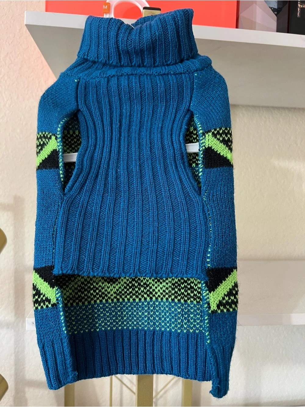 Dog Sweater with Skull and Cross Bones Argyle Patter